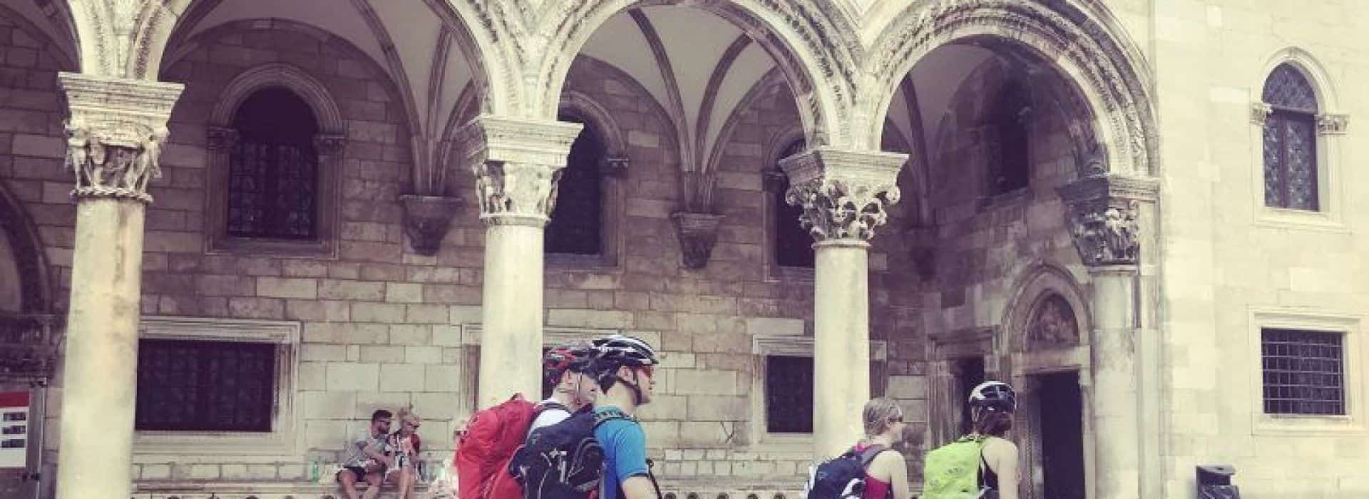 Cyclists on the streets of old town
