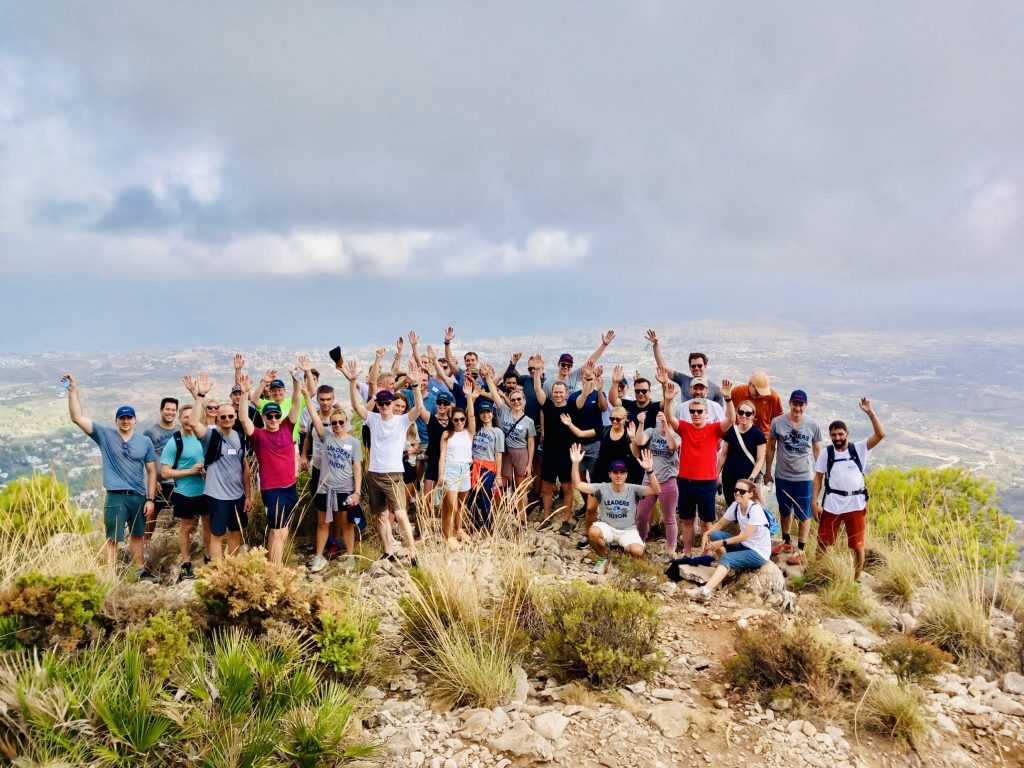 Hiking group team building